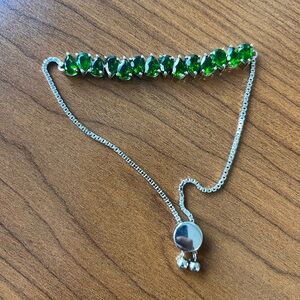 Russian Diopside Green Gemstone Bracelet